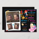 プリンセスと海賊の誕生日の招待状2テーマ 招待状 (正面/裏面)