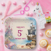 プリンセスと海賊の誕生日パーティー ペーパープレート (パーティー)