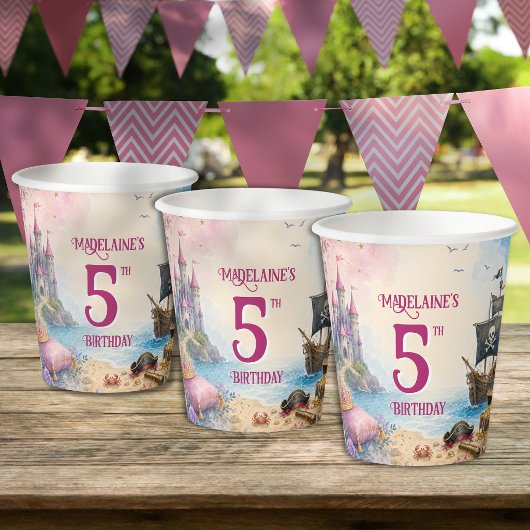 プリンセスと海賊の誕生日パーティー 紙コップ