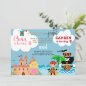 プリンセスと海賊兄弟姉妹誕生日の招待。 招待状 (スタンド正面)