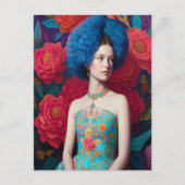 プリンセスと青い装飾ドレス ポストカード (正面)