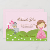 プリンセスと騎士の誕生日サンキューカード サンキューカード (正面/裏面)