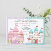 プリンセスと騎士の誕生日パーティー招待状 招待状 (スタンド正面)