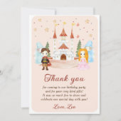 プリンセスと騎士の誕生日感謝カード 招待状 (正面)