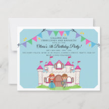 プリンセスと騎士バースデーパーティ招待状