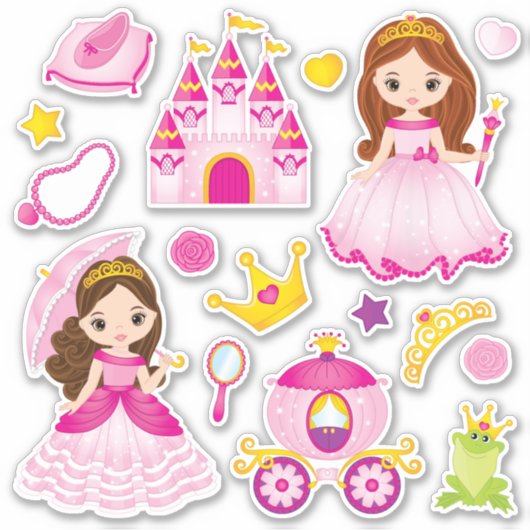 プリンセスとFairytaleスタンプ – 16セット シール (正面)