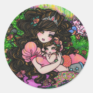 プリンセスのお母さん及びベビーシャワーのファンタジーの芸術のステッ ラウンドシール