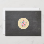 プリンセスのお茶会のチョークのピンクの誕生日の招待 招待状 (裏面)