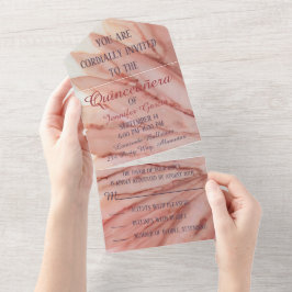 プリンセスのような美しさのクイーンズエーニャ・オールインワン招待状 Pretty in Pink オールインワン招待状