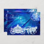 プリンセスのコーチ及び馬及びディスコの球は感謝していしています サンキューカード (正面/裏面)