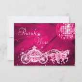 プリンセスのコーチ及び馬及びディスコの球は感謝していしています サンキューカード (正面)