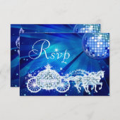 プリンセスのコーチ及び馬及びディスコの球RSVP 出欠カード (正面/裏面)