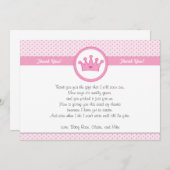 プリンセスのサンキューカードのノート ノートカード (正面/裏面)