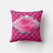 プリンセスのジュエリーの枕房状のサテンのダイヤモンドのピンク クッション (裏面)