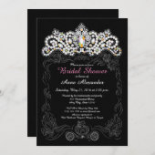 プリンセスのダイヤモンドのティアラのブライダルシャワー招待状 招待状 (正面/裏面)