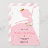 プリンセスのダンスのパーティの招待状 招待状 (正面/裏面)