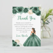 プリンセスのダークグリーンドレス甘い16ありがとう サンキューカード (スタンド正面)