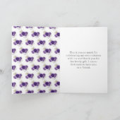 プリンセスのダークパープルドレス甘い16ありがとう サンキューカード (内部)