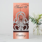 プリンセスのティアラのSweet sixteen (オレンジ) 招待状 (スタンド正面)