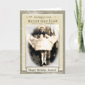 プリンセスのバースデー・カードとして服を着るヴィンテージの女の子 カード (正面)