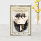 プリンセスのバースデー・カードとして服を着るヴィンテージの女の子 カード (黄色い花)