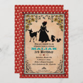 プリンセスのパーティの招待状 招待状 (正面/裏面)