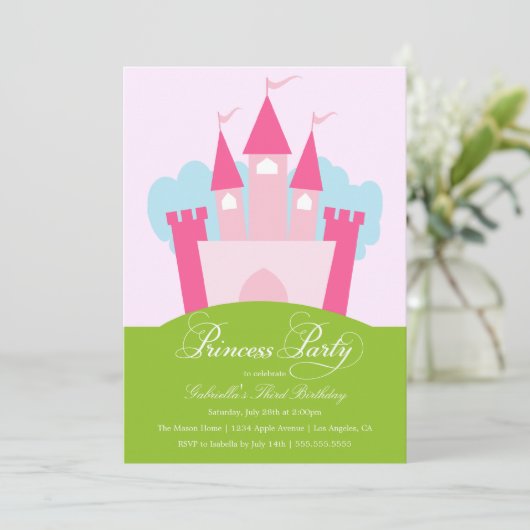 プリンセスのパーティー|の誕生日のパーティの招待状 招待状 (スタンド正面)