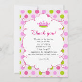 プリンセスのピンクの真新しい緑のサンキューカードのノート サンキューカード (正面)