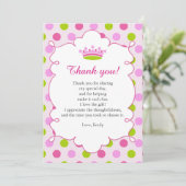 プリンセスのピンクの真新しい緑のサンキューカードのノート サンキューカード (スタンド正面)