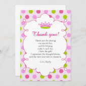 プリンセスのピンクの真新しい緑のサンキューカードのノート サンキューカード (正面/裏面)