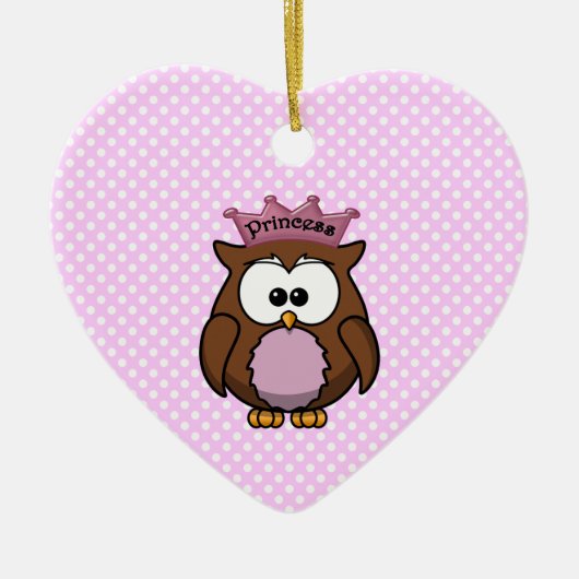 プリンセスのフクロウ セラミックオーナメント (正面)