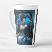 プリンセスのブルーバラAIアートby Xzendor7 カフェラテマグ (左アングル)