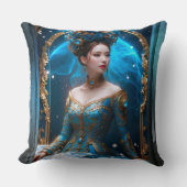 プリンセスのブルーバラAIアートby Xzendor7 クッション (正面)