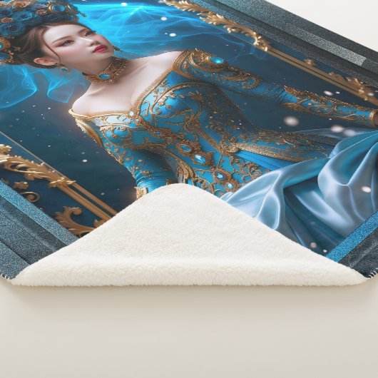 プリンセスのブルーバラAIアートby Xzendor7 シェルパブランケット (3/4)