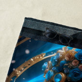 プリンセスのブルーバラAIアートby Xzendor7 ビーチタオル (インサイチュ)