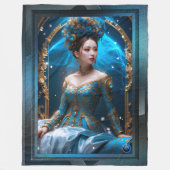 プリンセスのブルーバラAIアートby Xzendor7 フリースブランケット (正面)