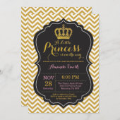 プリンセスのベビーシャワーの招待状のピンクおよび金ゴールド 招待状 (正面/裏面)