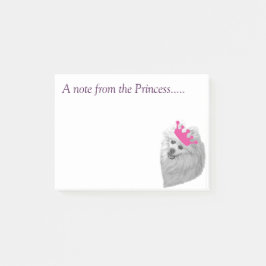 プリンセスのポメラニア犬はオリジナルのアートワークに注意します ポストイット