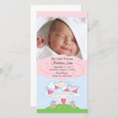 プリンセスの写真の誕生のお知らせ 案内状 (正面/裏面)