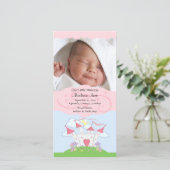 プリンセスの写真の誕生のお知らせ 案内状 (スタンド正面)