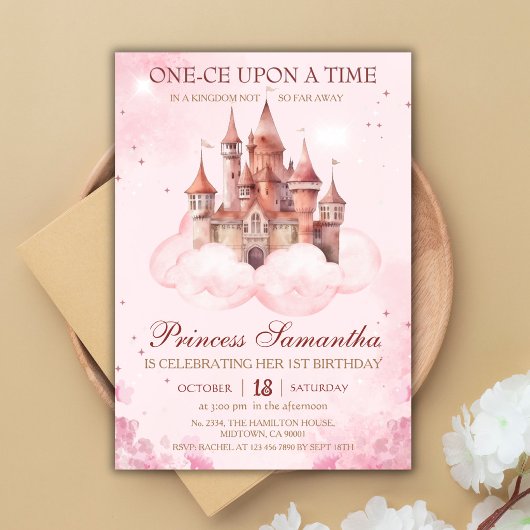 プリンセスの初お誕生日おとぎ話の城 招待状