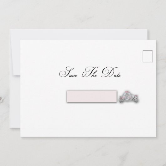 プリンセスの城の保存日付の結婚式招待状 セーブザデート (裏面)