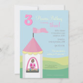 プリンセスの城の女の子の誕生会のカスタムな招待 招待状 (裏面)