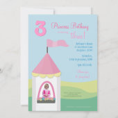 プリンセスの城の女の子の誕生会のカスタムな招待 招待状 (裏面)
