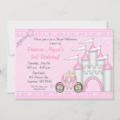 プリンセスの城の誕生日の招待状 招待状 (正面)