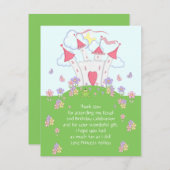 プリンセスの城は平らなカード感謝していしています サンキューカード (正面/裏面)