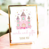 プリンセスの城カードとギフトの誕生日標識 ポスター