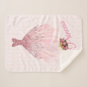 プリンセスの夜会服のSherpaのピンクのフリースブランケット シェルパブランケット (正面(横))