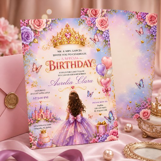 プリンセスの夢の世界 誕生日パーティー 招待状