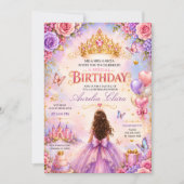 プリンセスの夢の世界 誕生日パーティー 招待状 (正面)